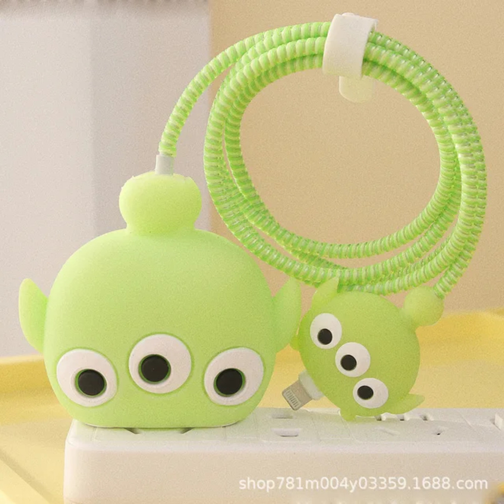 Pixar Three Eyed Aliens iPhone Charger Cable Protector P53
